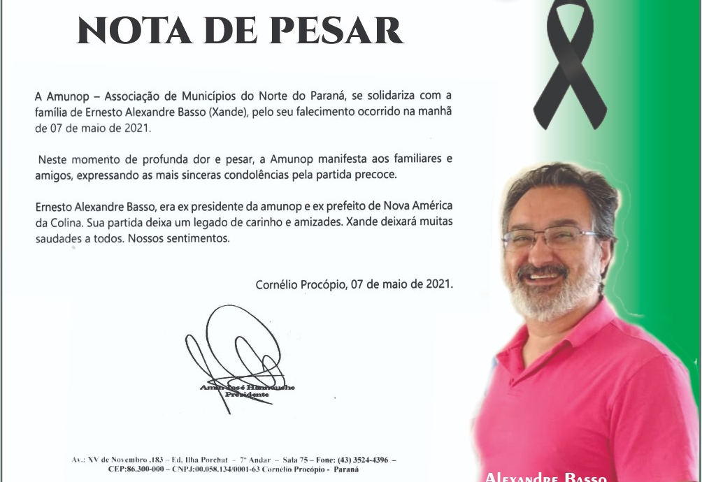 Falecimento de Ex-Presidente da AMUNOP!